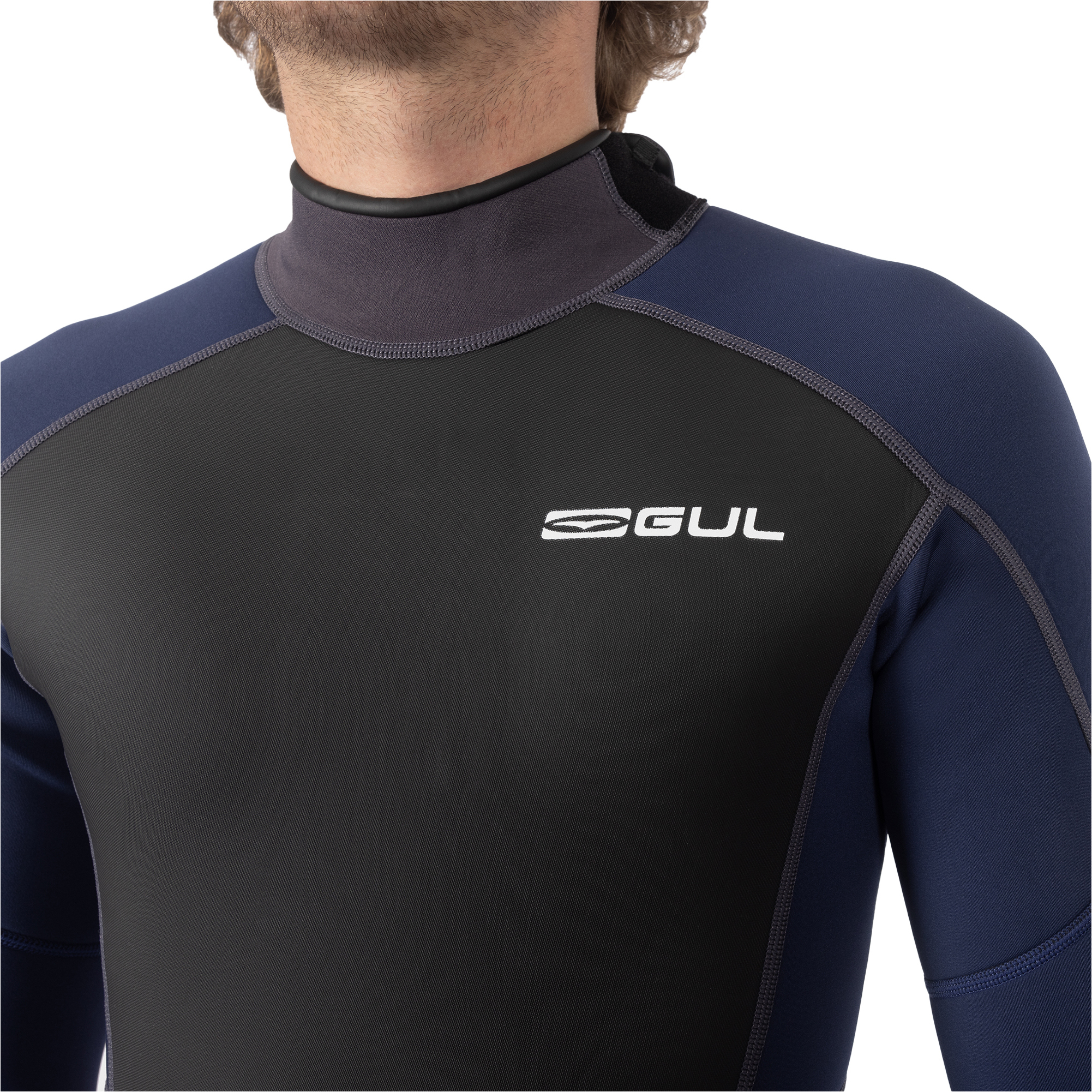 2025 Gul Mens Response 3/2mm Flatlock Back Zip Wetsuit RE1321-C1 - Grey / Navy